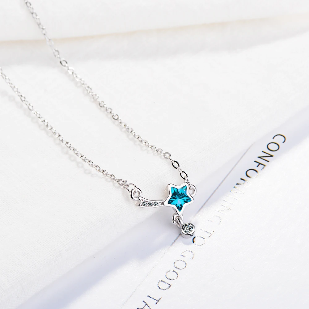 New azure crystal pendant mini cute five-pointed star small star short necklace clavicle chain female thin chain
New azure crystal pendant mini cute five-pointed star small star short necklace clavicle chain female thin chain