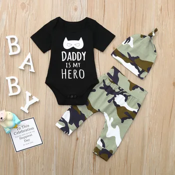 Newborn Infant Baby Boy Clothes Letter Cartoon Bodysuit Tops+Camo Pants Outfit Set Bebes Ropa Recien Nacidos Baby Boys Sets 
Newborn Infant Baby Boy Clothes Letter Cartoon Bodysuit Tops+Camo Pants Outfit Set Bebes Ropa Recien Nacidos Baby Boys Sets