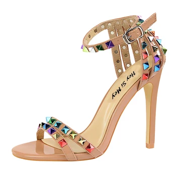 BBZAI Summer stiletto 11cm Thin High ladies shoes multicolour Rivets PUNK Sandals Stage performance Ankle Strap pumps Eur 35-40
BBZAI Summer stiletto 11cm Thin High ladies shoes multicolour Rivets PUNK Sandals Stage performance Ankle Strap pumps Eur 35-40