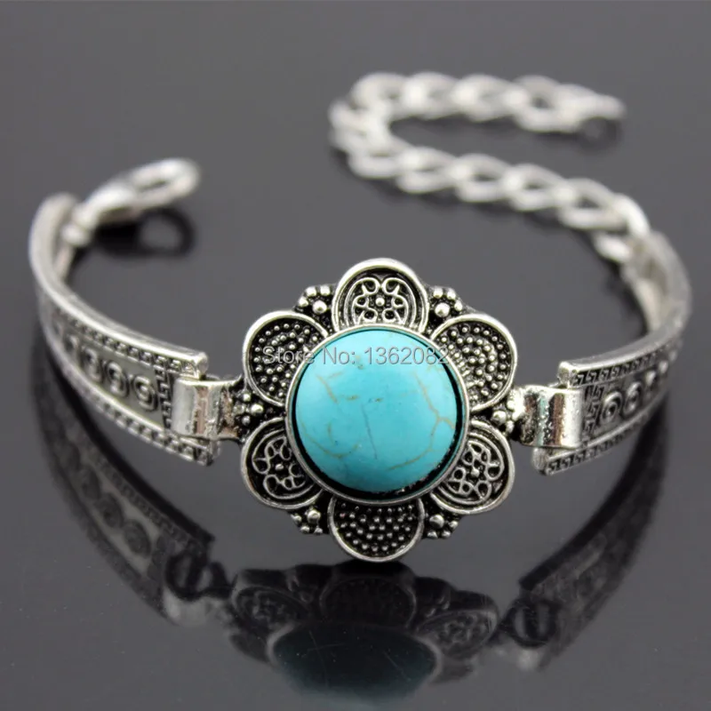 Charming Girl Women's Tibetan Silver Indian Natural Stone Flower Bracelets Watchband Cuff Bangle Gift MB164
Charming Girl Women's Tibetan Silver Indian Natural Stone Flower Bracelets Watchband Cuff Bangle Gift MB164