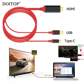 DOITOP USB 3.1 Type C USB C to HDMI 4k Thunderbolt 3 Mobile Cable Adapter Converter For macbook 2016 2017 PC For Samsung S8 SE