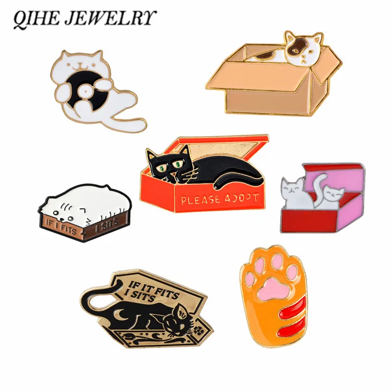 QIHE JEWELRY Cat In A Box Pins Collection Paw Cat Print Brooches Cat Lapel pin Kitty Badges Women Girl Animal lover Jewelry
QIHE JEWELRY Cat In A Box Pins Collection Paw Cat Print Brooches Cat Lapel pin Kitty Badges Women Girl Animal lover Jewelry