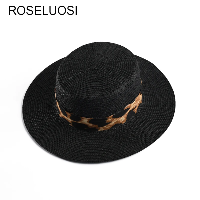 ROSELUOSI Unisex Sun Hats 2019 Spring Summer Brand New Fashion Leopard Belt Flat Top Straw Hat For Women Men's Beach Hats
ROSELUOSI Unisex Sun Hats 2019 Spring Summer Brand New Fashion Leopard Belt Flat Top Straw Hat For Women Men's Beach Hats