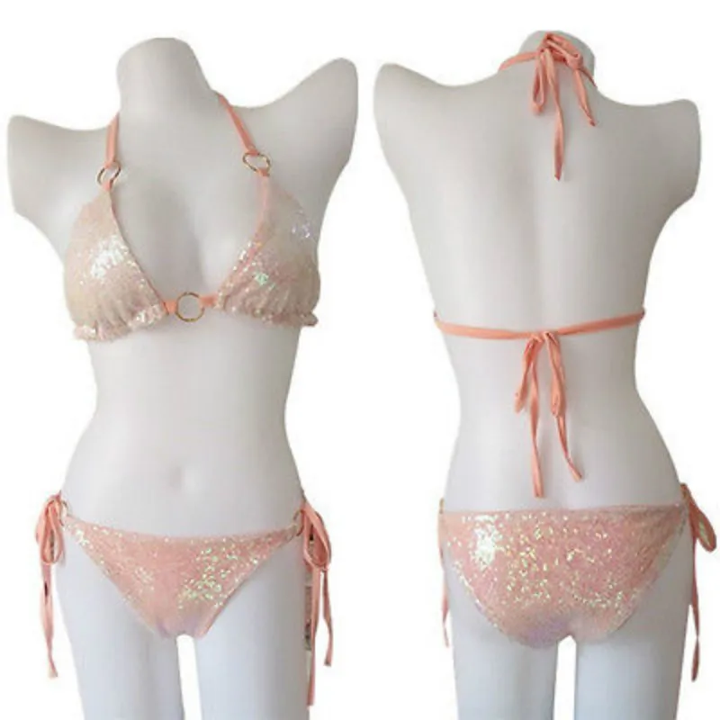 2 PCS Sexy Women Sequin Bikini Set Halter Swimsuit Bandage Bathing Suit Summer Beachwear Bling Triangle Swimwear S-XL 0
2 PCS Sexy Women Sequin Bikini Set Halter Swimsuit Bandage Bathing Suit Summer Beachwear Bling Triangle Swimwear S-XL 0