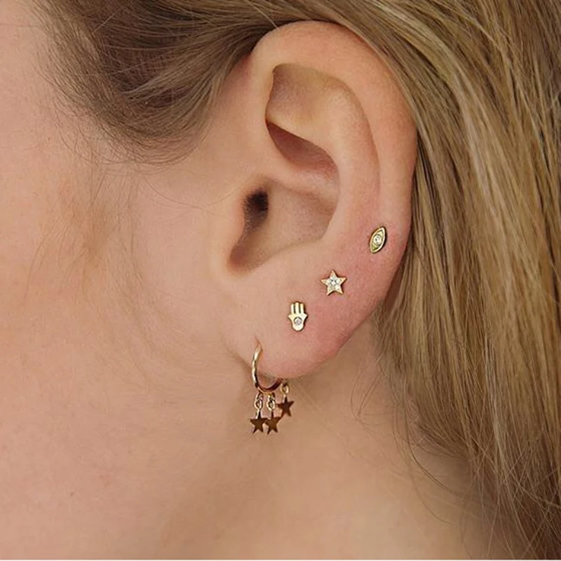 Star Hand Evil Eye Stud Earrings for Women Gold Geometric Statement Earring 2019 Crystal Earing Hanging Fashion Bohemian Jewelry
Star Hand Evil Eye Stud Earrings for Women Gold Geometric Statement Earring 2019 Crystal Earing Hanging Fashion Bohemian Jewelry