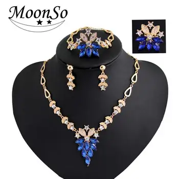 Moonso fashion bridal wedding african turkish jewelry statement necklace earrings moonso J2065
Moonso fashion bridal wedding african turkish jewelry statement necklace earrings moonso J2065