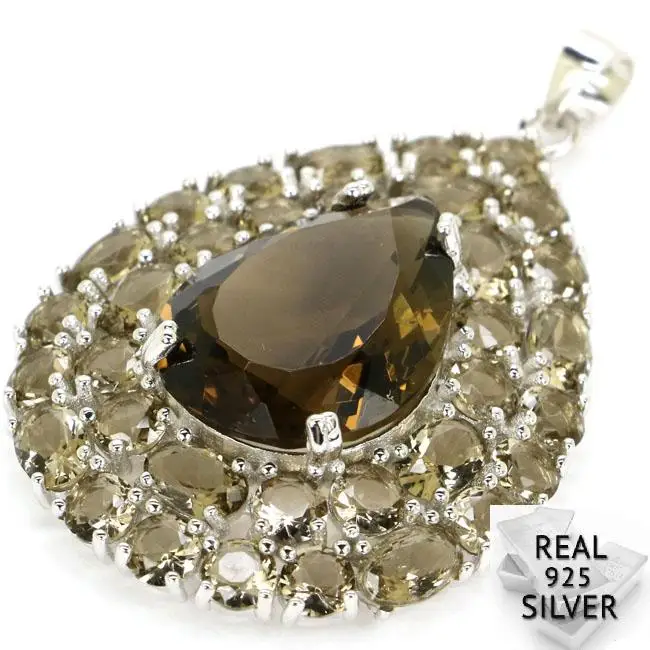 Guaranteed Real 925 Solid Sterling Silver 9g Top Long Big Gem Smoky Quartz Woman's Pendant 45x30mm
Guaranteed Real 925 Solid Sterling Silver 9g Top Long Big Gem Smoky Quartz Woman's Pendant 45x30mm