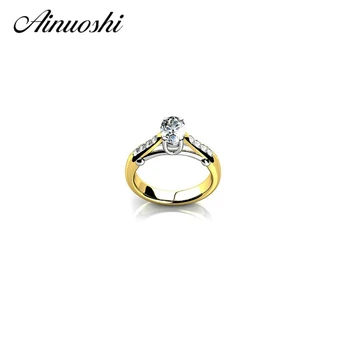 AINOUSHI Trendy Yellow Gold Color Ring Women Real 925 Sterling Silver Wedding Jewelry 0.75 Carat Oval Cut SONA Engagement Rings
AINOUSHI Trendy Yellow Gold Color Ring Women Real 925 Sterling Silver Wedding Jewelry 0.75 Carat Oval Cut SONA Engagement Rings