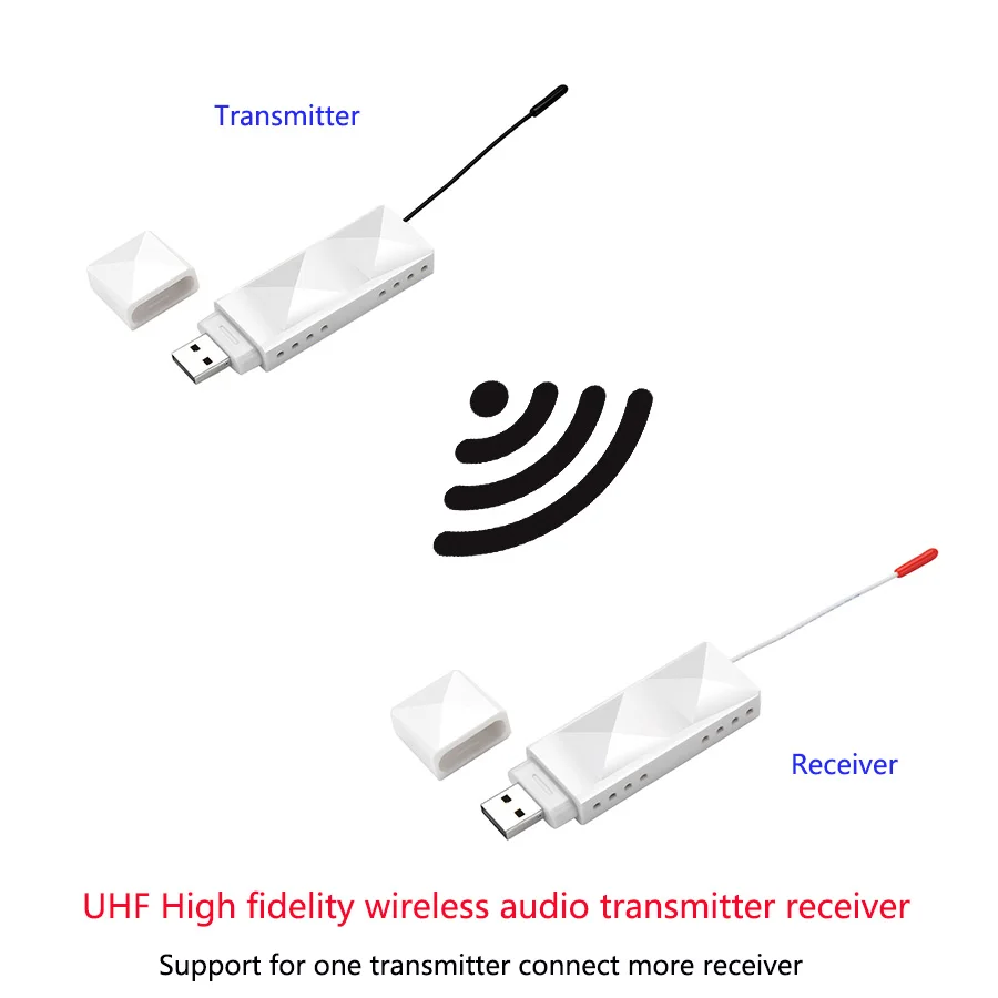 UHF Hifi беспроводной аудио цифровой передатчик приемник с поддержкой от одного до
