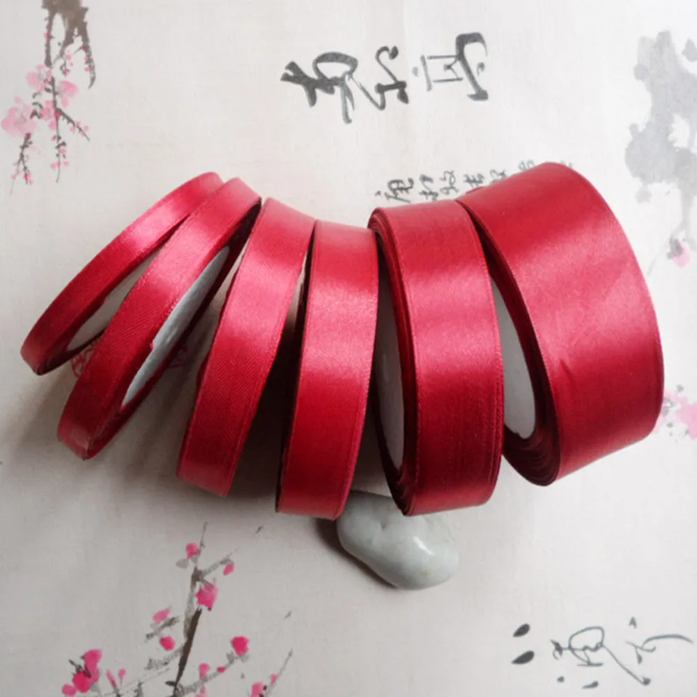 Wholesale 25 Yards Wine Silk Satin Ribbon Wedding Party Decoration Gift Wrapping Christmas New Year Apparel Sewing Fabric
Wholesale 25 Yards Wine Silk Satin Ribbon Wedding Party Decoration Gift Wrapping Christmas New Year Apparel Sewing Fabric