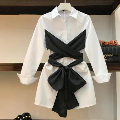 2019 Spring autumn New Fashion Women's Splice Wipes Faux Two Piece White Shirt Dress Slim Lady Long Sleeve A-line Dress
2019 Spring autumn New Fashion Women's Splice Wipes Faux Two Piece White Shirt Dress Slim Lady Long Sleeve A-line Dress