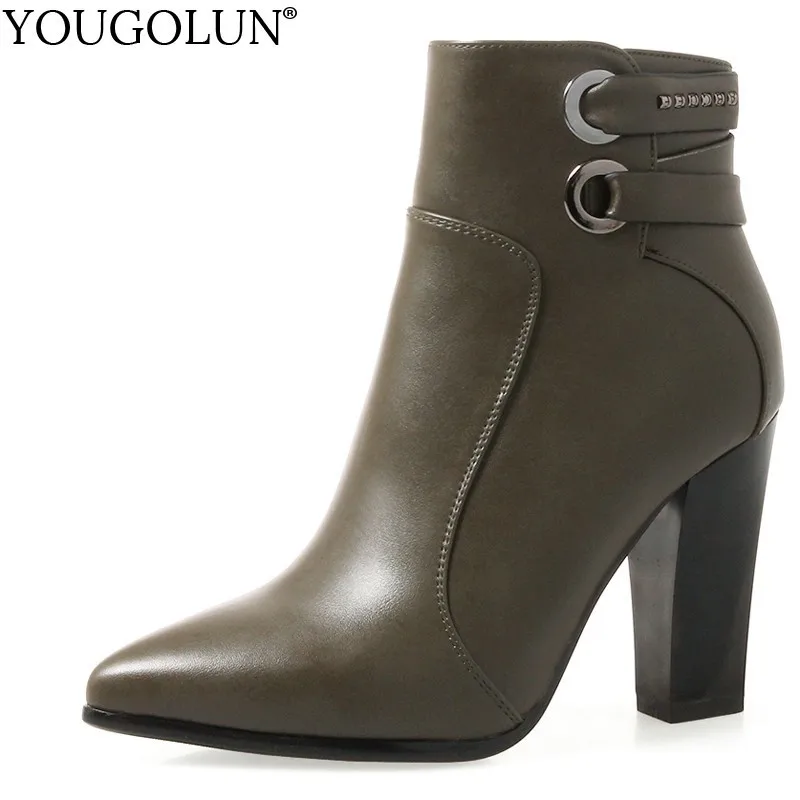 High Heel Ankle Boots Women Autumn Ladies Zipper PU Shoes A230 Woman Black Army Green Pointed Toe Thick Heels Metal Riding Boots
High Heel Ankle Boots Women Autumn Ladies Zipper PU Shoes A230 Woman Black Army Green Pointed Toe Thick Heels Metal Riding Boots