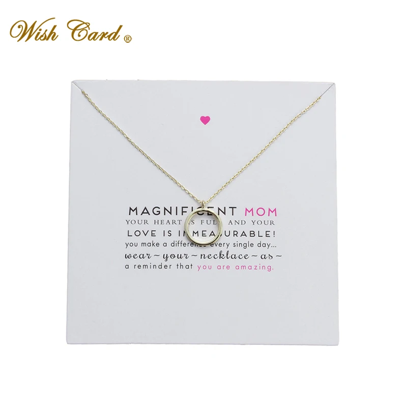 Wish Card Golden Simple Circle Pendant Copper Necklace Mother Present Memory Wedding Necklace Gift for Mom Dropshipping EY6024
Wish Card Golden Simple Circle Pendant Copper Necklace Mother Present Memory Wedding Necklace Gift for Mom Dropshipping EY6024