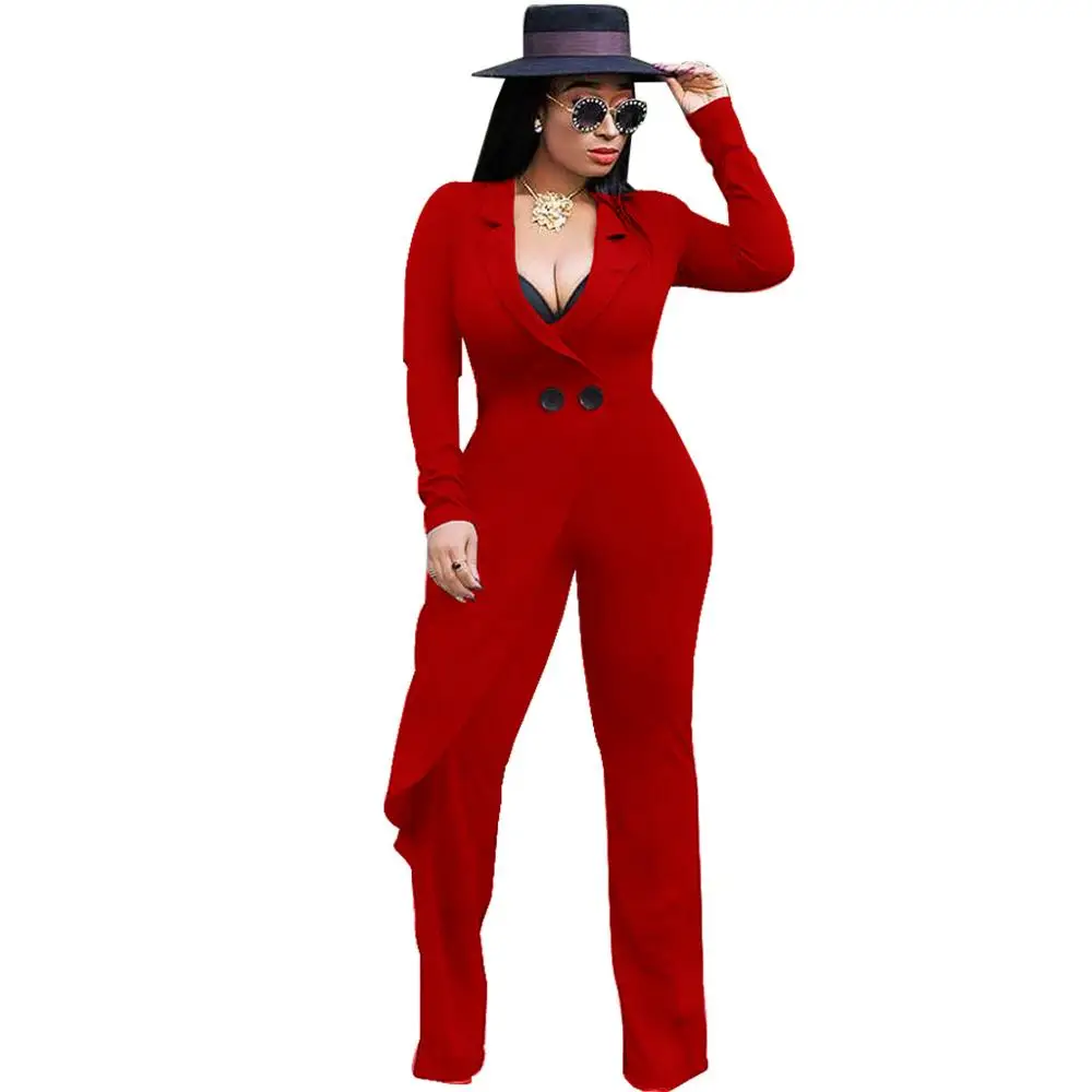 Elegant Button Irregular Loose Jumpsuit Turn Down Collar V Neck Long Sleeve Slim Office Lady Business Outfits
Elegant Button Irregular Loose Jumpsuit Turn Down Collar V Neck Long Sleeve Slim Office Lady Business Outfits