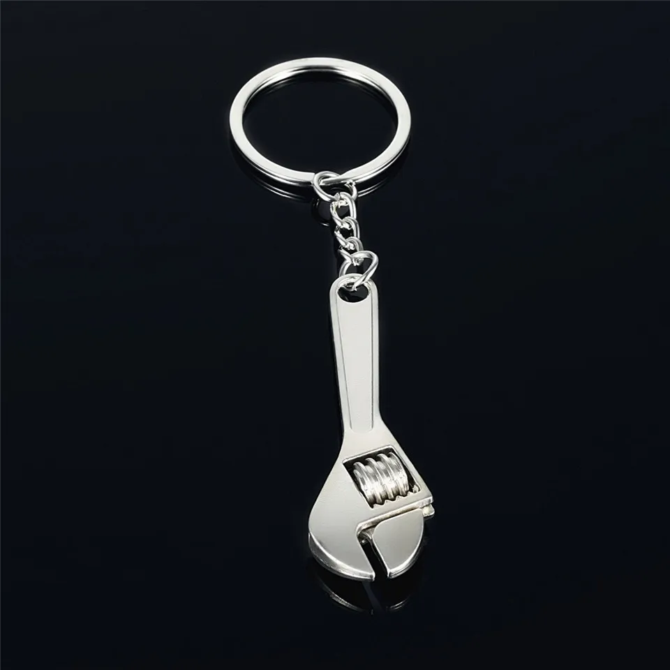 Cunymagos Hot sale New Useful Zinc Alloy Changeable Spanner Keychain Fashion Wrench Silver Key Ring Chain Creative Keyfob Tools (2)