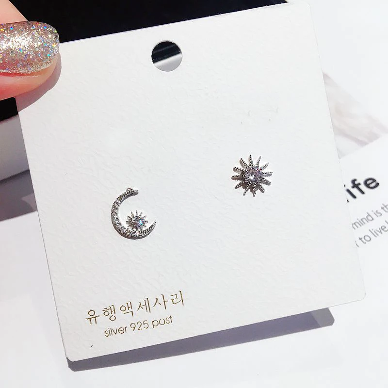 Exquisite Small Sun Moon Stud Earrings Cubic Zirconia Earrings Fashion Women Studs Jewelry AB Style
Exquisite Small Sun Moon Stud Earrings Cubic Zirconia Earrings Fashion Women Studs Jewelry AB Style
