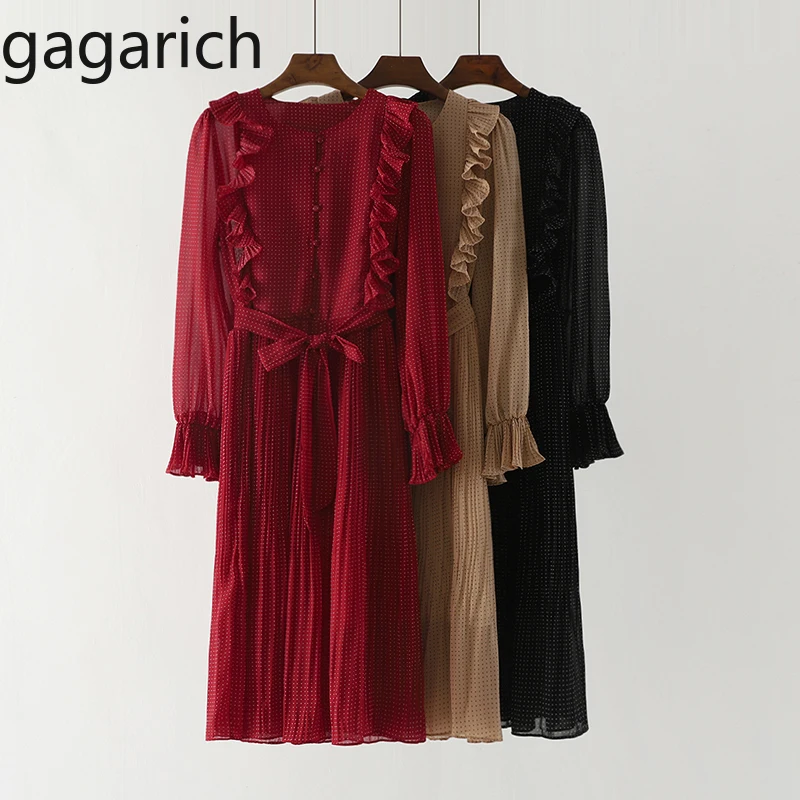 Gagarich Women Dress Long Sleeve O-neck Retro Slim Fashion Knitted Dress Korean Female Ladies Dresses Vestidos Verano
Gagarich Women Dress Long Sleeve O-neck Retro Slim Fashion Knitted Dress Korean Female Ladies Dresses Vestidos Verano