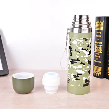 

500ml Camouflage Thermos Stainless Steel Vacuum Flask Outdoor Portable Thermal Insulation Camp Drive Water Bottles Mug Travel 60