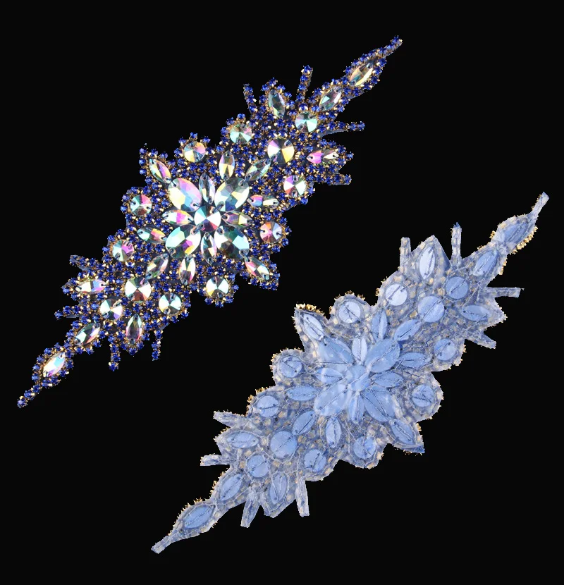 (1pcs/lot)Sew-on Clear Beaded Blue Rhinestone Appliques Motif Patch Hot Fix Crystal Trimming For Girl Wedding Dress/Hair/Belt
(1pcs/lot)Sew-on Clear Beaded Blue Rhinestone Appliques Motif Patch Hot Fix Crystal Trimming For Girl Wedding Dress/Hair/Belt