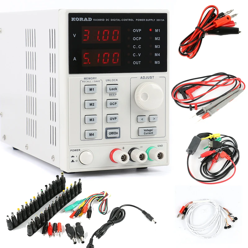 KA3005D Precision Adjustable Digital Programmable DC Power Supply Laboratory Power Supply 30V 5A 4Ps mA + AC DC Jack Repair kit
KA3005D Precision Adjustable Digital Programmable DC Power Supply Laboratory Power Supply 30V 5A 4Ps mA + AC DC Jack Repair kit