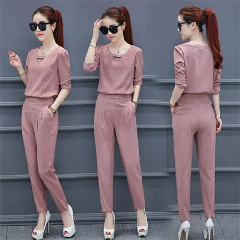 Women's new 2019 women's spring and autumn fashion suit elegant office lady casual suit two piece set AL
Women's new 2019 women's spring and autumn fashion suit elegant office lady casual suit two piece set AL