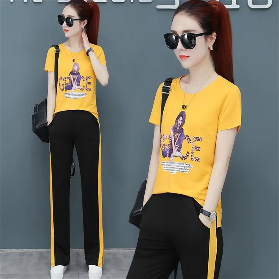 Women loose short-sleeve tops +pant suit 2019 summer2 piece sportting suit large size tracksuit sets
Women loose short-sleeve tops +pant suit 2019 summer2 piece sportting suit large size tracksuit sets