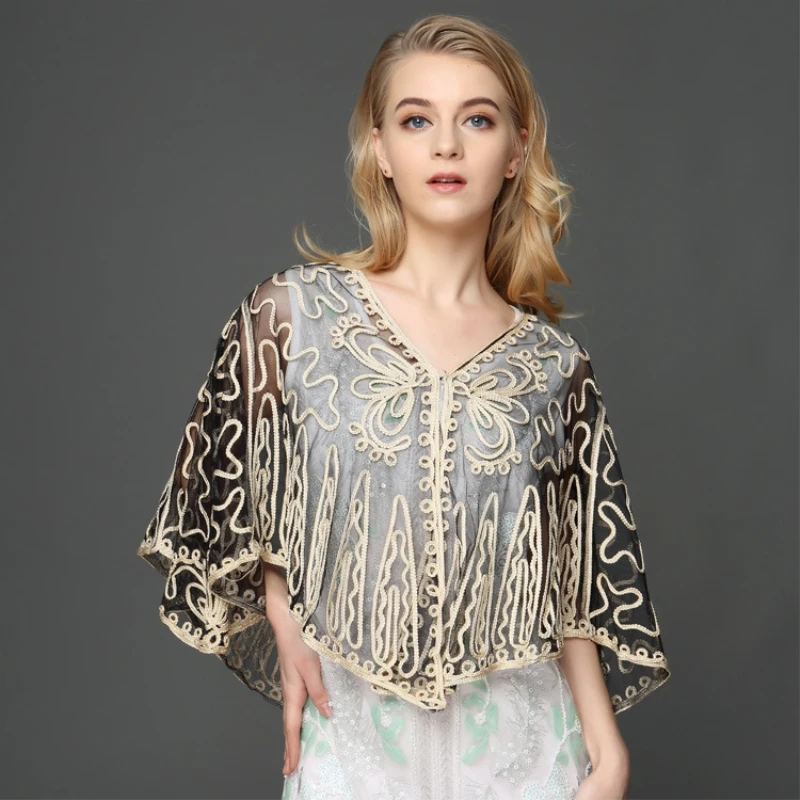 Oversized Women Summer Lace Embroidery Flower Mesh Cardigan Shawl Feminino Elegant Thin Gauze See-Through Poncho Cape Jacket
Oversized Women Summer Lace Embroidery Flower Mesh Cardigan Shawl Feminino Elegant Thin Gauze See-Through Poncho Cape Jacket