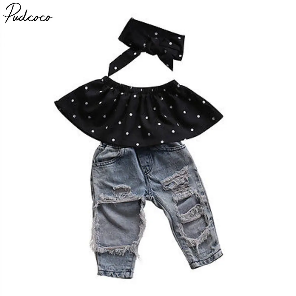 Helen115 Casual Kid Baby Girls Summer Polka Dot Off Shoulder T-shirt+Broken Pants+Headband 0-3Years
Helen115 Casual Kid Baby Girls Summer Polka Dot Off Shoulder T-shirt+Broken Pants+Headband 0-3Years