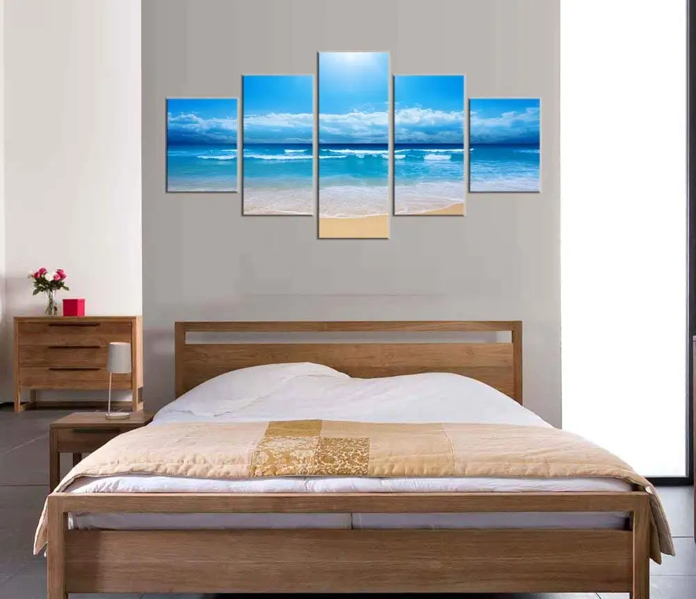 Картина на холсте настенные художественные плакаты 5 шт. голубое небо морские