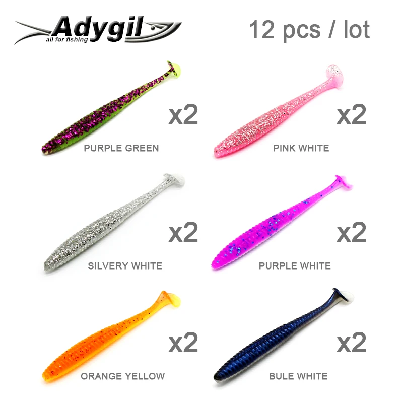 ADYGIL Fishing Lure Soft Lure Silicon Bait Soft Bait ADSL206/SSDT Mixed multicolor 12pcs 71mm 2.3g
ADYGIL Fishing Lure Soft Lure Silicon Bait Soft Bait ADSL206/SSDT Mixed multicolor 12pcs 71mm 2.3g