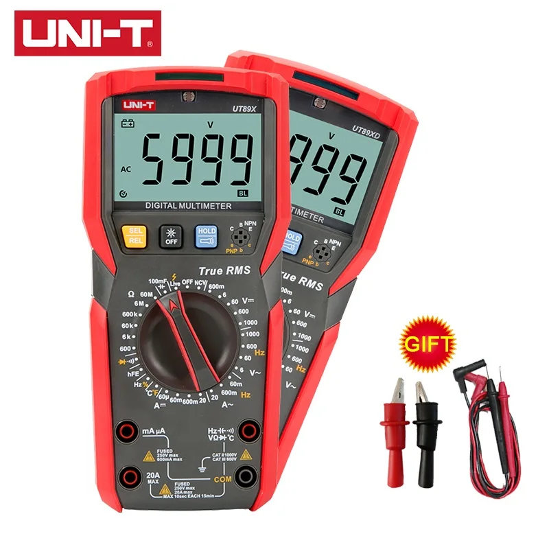 UNI-T UT89X UT89XD Digital Multimeter True RMS NCV 20A Current AC DC Voltmeter NCV Capacitance Resistance Tester
UNI-T UT89X UT89XD Digital Multimeter True RMS NCV 20A Current AC DC Voltmeter NCV Capacitance Resistance Tester
