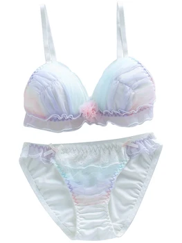 Gradient Rainbow Color Fancy Girls Women's Cute Bra & Panties Set Wirefree Soft Underwear Sleep Intimates Set Kawaii Lolita
Gradient Rainbow Color Fancy Girls Women's Cute Bra & Panties Set Wirefree Soft Underwear Sleep Intimates Set Kawaii Lolita