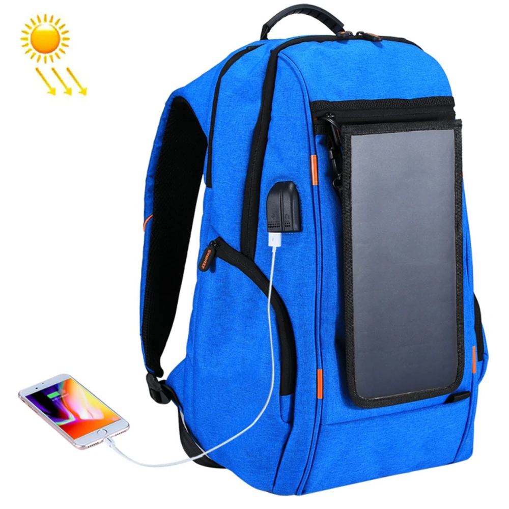 

New 2018 Solar Panel Outdoor Charging Backpack with USB Port Waterproof Breathable Travel Bag Wear-resisting Anti-theft Backpack