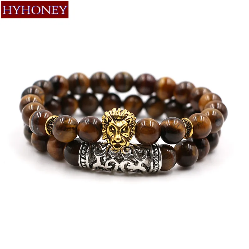 Hot Natural Lava Tiger Eye Stone Beads Bracelet For Men Antique Gold Lion Head Bracelet Set High Grade pulseras hombre
Hot Natural Lava Tiger Eye Stone Beads Bracelet For Men Antique Gold Lion Head Bracelet Set High Grade pulseras hombre