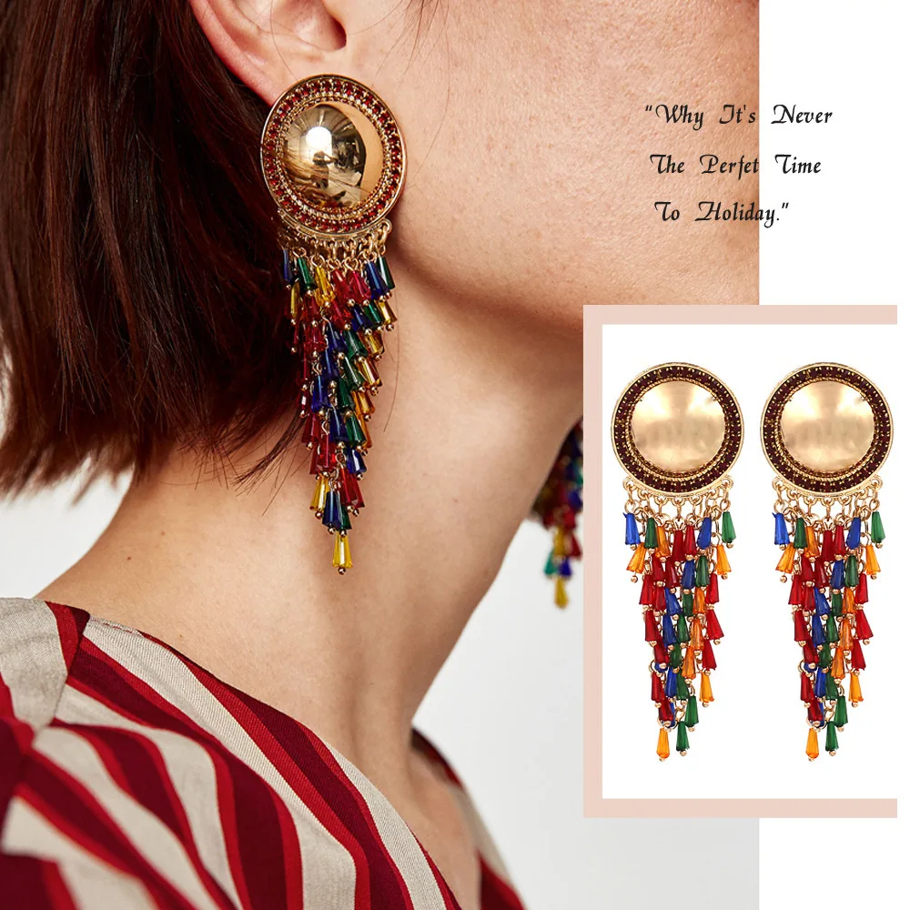 European and American leisure style hand-woven rice beads string pearls new style temperament fringed Earrings
European and American leisure style hand-woven rice beads string pearls new style temperament fringed Earrings