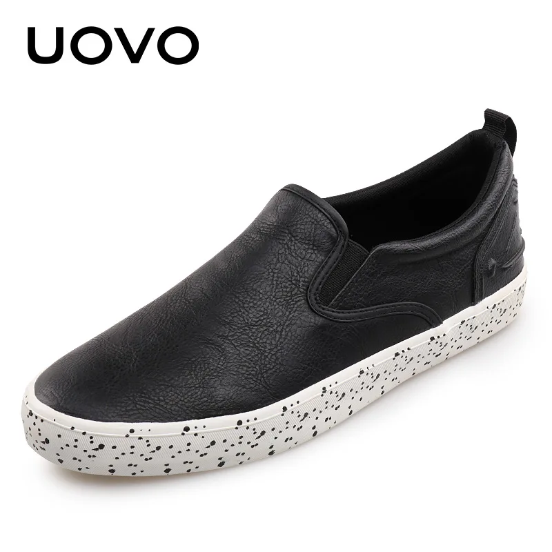 

UOVO 2019 New Arrive Men Shoes Slip-On Design Summer& Autumn Black Skateboarding Men Rubber Shoes Eur #40-45