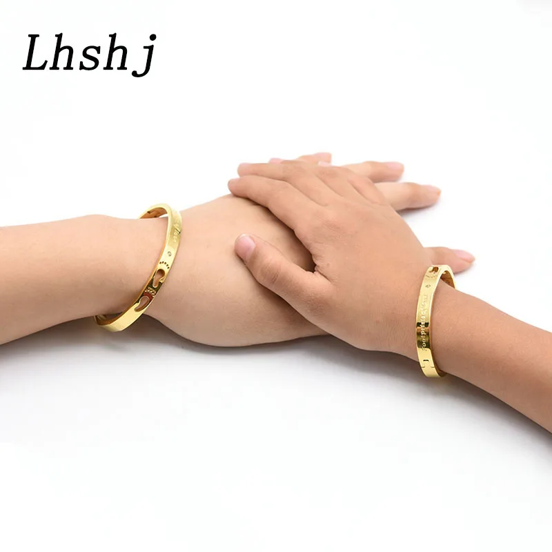 Charm Stainless Steel rose Gold Parent-child bracelet Hollow footprints of love crystal cute baby bangle jewelry gift
Charm Stainless Steel rose Gold Parent-child bracelet Hollow footprints of love crystal cute baby bangle jewelry gift