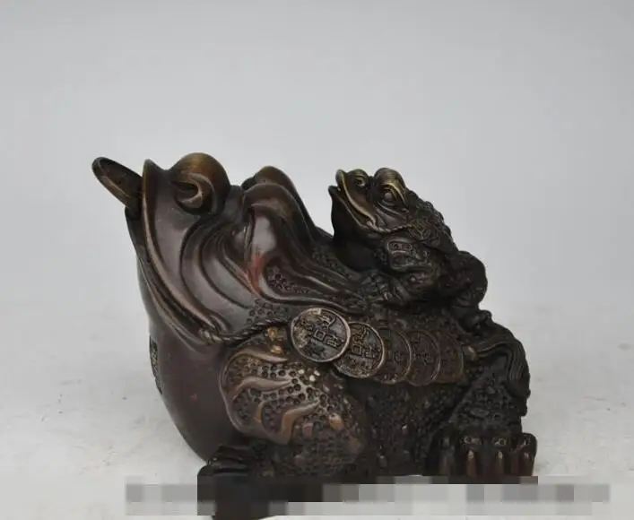 S00396 6" china fengshui bronze wealth money coin Gold Toad bufo frog lucky rich statue (A0321)
S00396 6" china fengshui bronze wealth money coin Gold Toad bufo frog lucky rich statue (A0321)