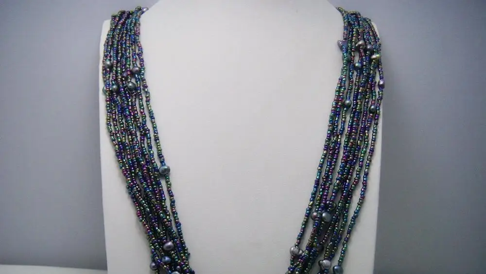 Multi colors 2.5mm Glass 5x7mm Baroque Fresh water pearl long necklace 32INCH a(5.18)
Multi colors 2.5mm Glass 5x7mm Baroque Fresh water pearl long necklace 32INCH a(5.18)