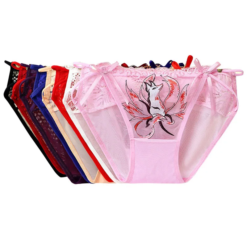 2019 Sexy Panties Women Fox Embroidery Lace Transparent Brief Bow Low Waist Ultrathin Cotton Crotch Ladies Underwear T-back
2019 Sexy Panties Women Fox Embroidery Lace Transparent Brief Bow Low Waist Ultrathin Cotton Crotch Ladies Underwear T-back