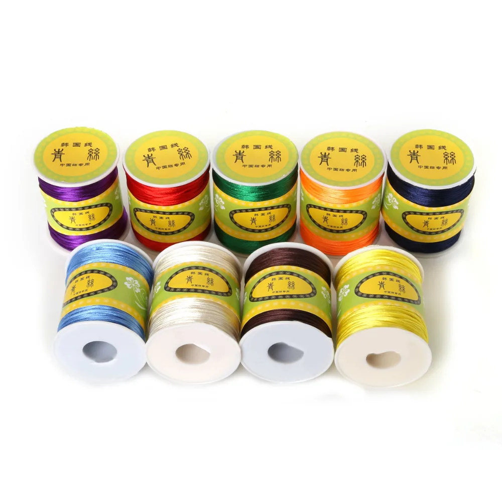 

Wholesale 70M/Spool 1.5MM Mix Color Nylon Satin Chinese Knotting Silky Macrame Cord Beading Braided String Thread