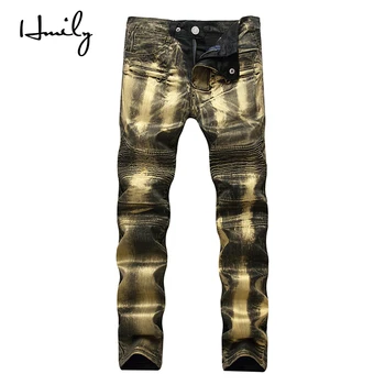 HMILY New Washed Jean Men Ripped Jean Pant Biker Skinny Slim Straight Golden Distressed Denim Runway Jean Plus Size 28-42
HMILY New Washed Jean Men Ripped Jean Pant Biker Skinny Slim Straight Golden Distressed Denim Runway Jean Plus Size 28-42