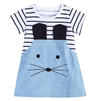 Striped Patchwork Character Summer Children's Jeans Short Sleeve Cartoon Mouse Dresses for Children Clothing Denim Kids Clothes
Striped Patchwork Character Summer Children's Jeans Short Sleeve Cartoon Mouse Dresses for Children Clothing Denim Kids Clothes