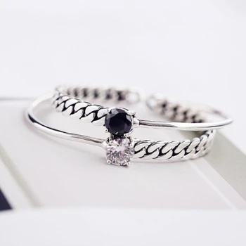 Four Claw Black Onyx Zircon Vintage Literary 925 Sterling Silver Exquisite Temperament Female Trendy Resizable Bracelets SBR071
Four Claw Black Onyx Zircon Vintage Literary 925 Sterling Silver Exquisite Temperament Female Trendy Resizable Bracelets SBR071