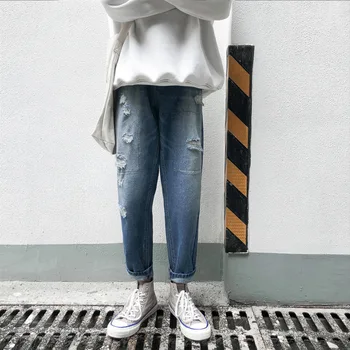 Fashion Korean version of the Trend Male Pants Broken Hole Raw Quilt Pants New Spring Student Versatile Jeans Good Quality
Fashion Korean version of the Trend Male Pants Broken Hole Raw Quilt Pants New Spring Student Versatile Jeans Good Quality