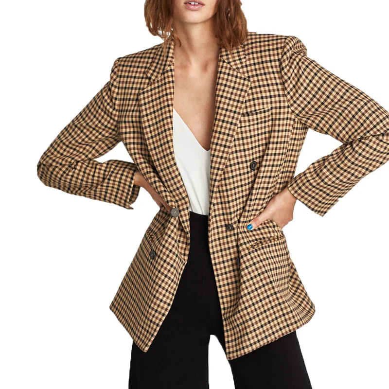2019 spring jacket women casual plaid coat khaki womens clothing long sleeve coat women
2019 spring jacket women casual plaid coat khaki womens clothing long sleeve coat women