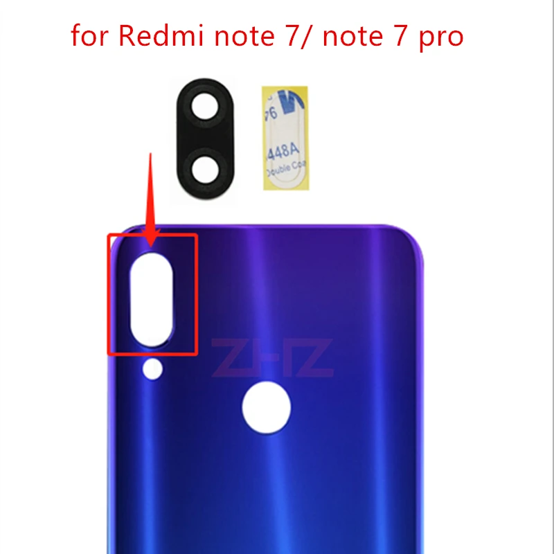 2pcs for Xiaomi Redmi note 7 Camera Glass Lens Back Rear Replacement note7 Pro Repair Spare Parts with Glue | Мобильные телефоны и
