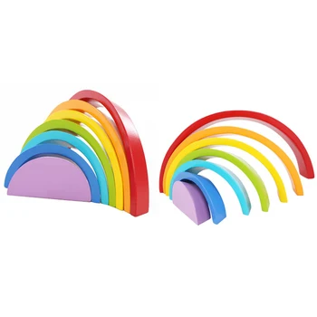 Wooden Rainbow Blocks Toys Children's Intellectual Early Educational Montessori Environmental Protection
Wooden Rainbow Blocks Toys Children's Intellectual Early Educational Montessori Environmental Protection