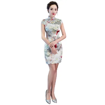Shanghai Story Faux Silk Chinese Cheongsam Dress Short Qipao for Woman Floral Chinese Traditional Clothing
Shanghai Story Faux Silk Chinese Cheongsam Dress Short Qipao for Woman Floral Chinese Traditional Clothing