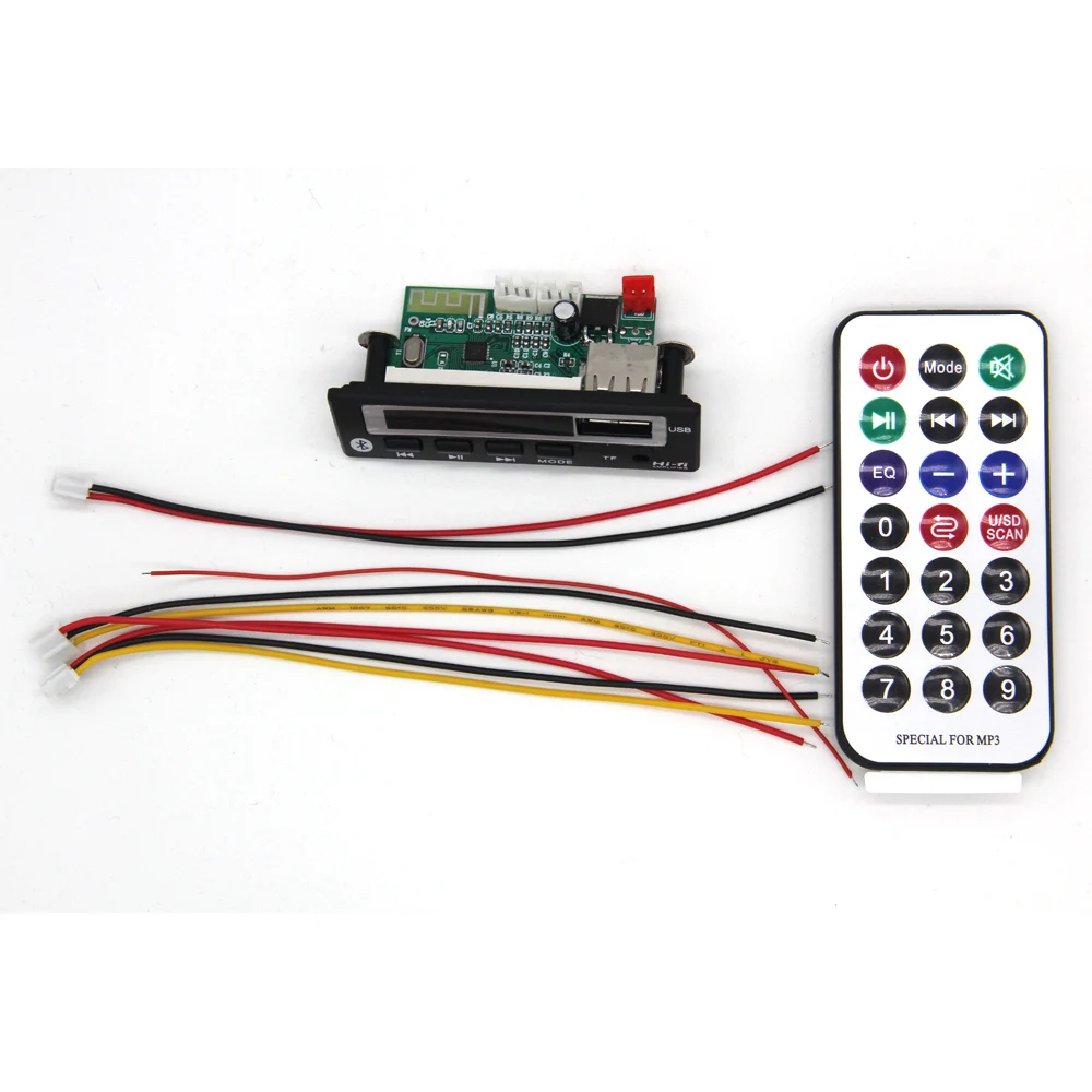 Car Audio USB TF FM Module Wireless Bluetooth Radio 5V 12V MP3 WMA Decoder Board MP3 Player with Remote Control
Car Audio USB TF FM Module Wireless Bluetooth Radio 5V 12V MP3 WMA Decoder Board MP3 Player with Remote Control